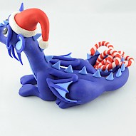 Blue Christmas dragon