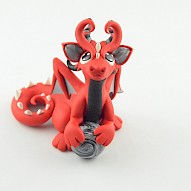 red dragon with marble