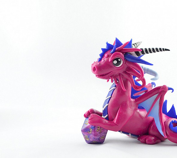 pink-blue dice dragon