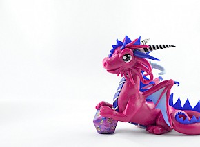 Pink-blue dice dragon